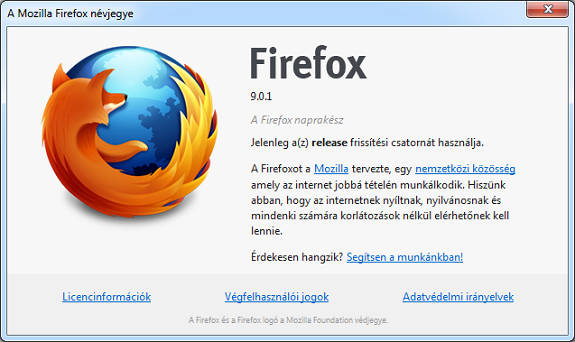 Tölthető a Firefox 9.0.1