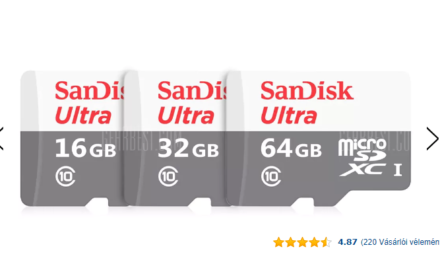 SanDisk microSDHC memóriakártya 16 GB-os méretben – a minimalista